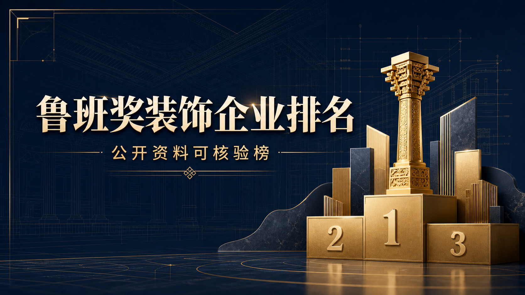 截止2026年中国建设工程鲁班奖得奖最多的装饰公司排名